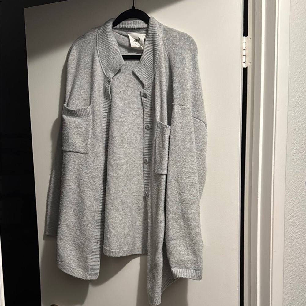 Aerie Grey Button down sweater